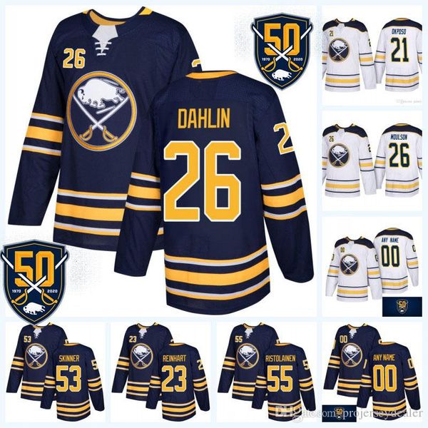 

Youth 53 Jeff Skinner 50th Anniversary Buffalo Sabres Jersey 9 Jack Eichel 26 Rasmus Dahlin 21 Kyle Okposo 55 Rasmus Ristolainen 62 Montour