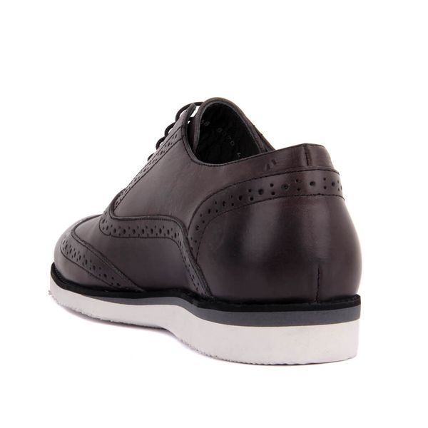 

sail lakers-gray leather casual male shoes, Black