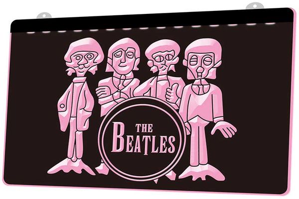 

LS076-B Beatles Барабан Группа Бар неоновый свет Вход