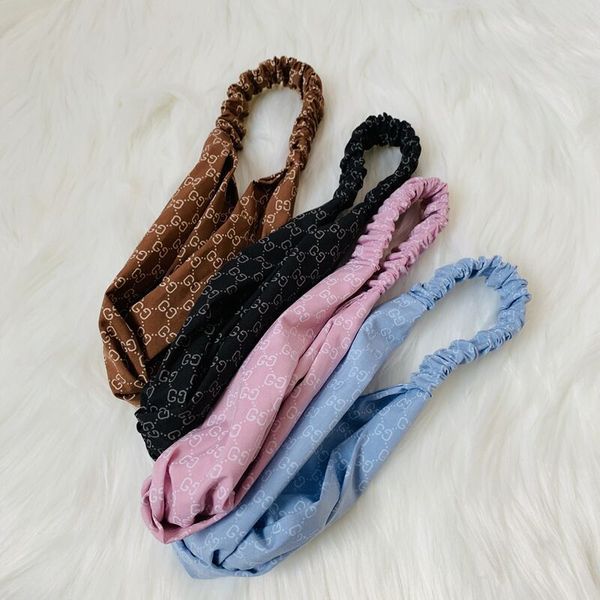 

new fashion letter red green ribbon hair band elastic ladies printing cross head belt fashion satin headwraps 3 colors ing