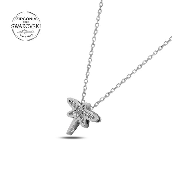 

silver 925 sterling zirconia stone dragonfly pendant
