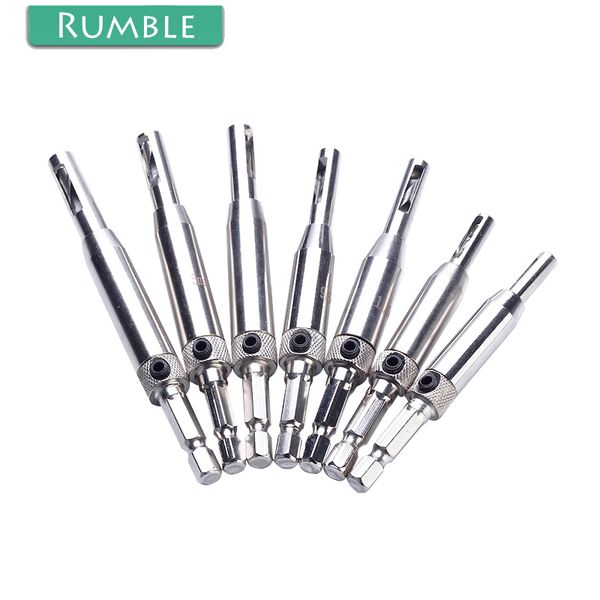

4/7pcs hex shank self-centering drill bit set door cabinet pilot hole window hinge hole puncher woodworking carpenter tool
