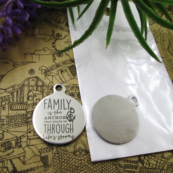 

40pcs--"family is the anchor that holds us"stainless steel charms more style for choosing diy charms pendants for necklace, Bronze;silver