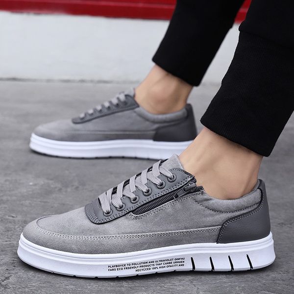 

nice new men shoes summer korean canvas shoes low heel casual sneakers, Black