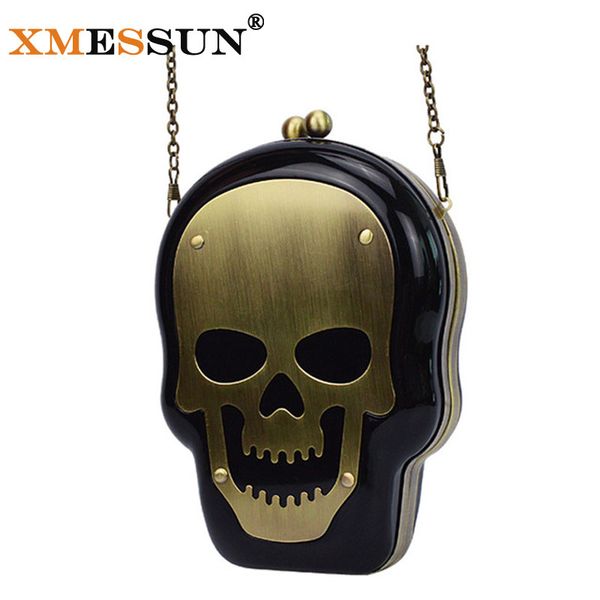 

xmessun brand women evening bags skull acrylic box plastic women's clutches handbag chain shoulder bag women messenger bag m188