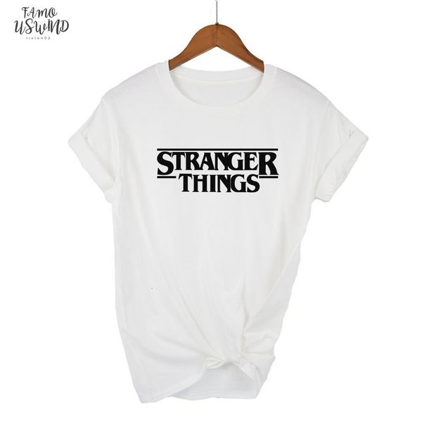 

stranger things ringer tee hipster shirts tumblr graphic t shirt women men letter print t shirt trendy cotton casual, White