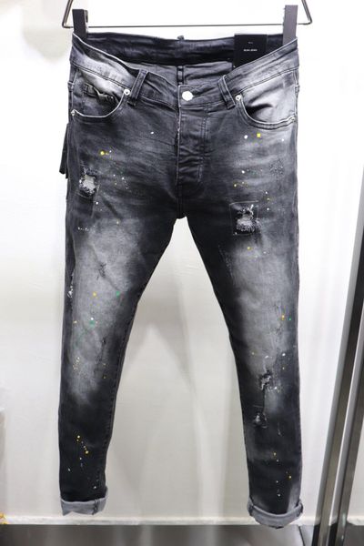 

new luxury jeans hip hop pants designer jeans distressed ripped biker jean slim fit motorcycle denim jeans size 29-40, Blue