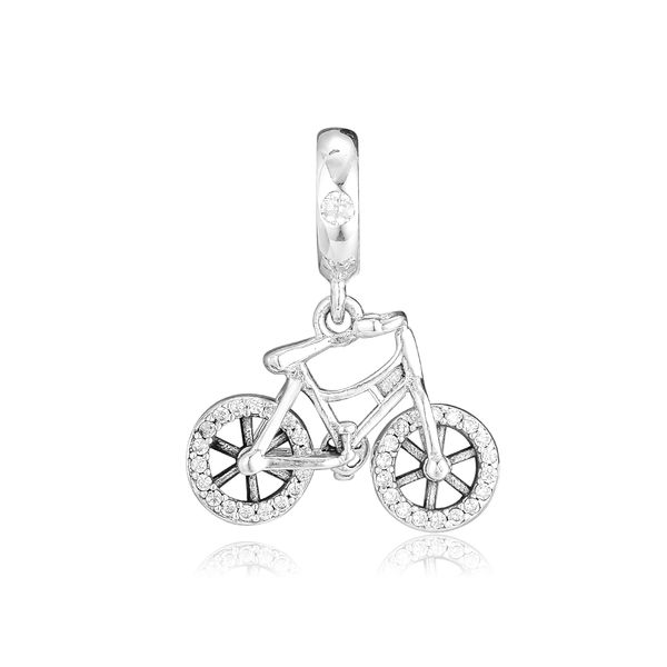 

brilliant bicycle hanging charm for original bracelets sterling silver jewelry beads for jewelry making fashion woman beads, Black