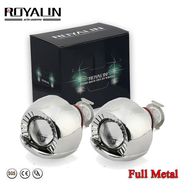 

royalin metal lens mini 1.8 smallest micro hid bi xenon headlight projector lens w/ shrouds h4 h7 car styling motorcycle lights