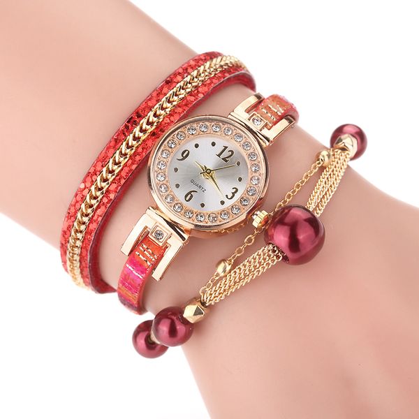 

fashion women vintage water drop pendant bracelet dial analog quartz wrist watch bracelet watch montre femme 2020, Slivery;brown
