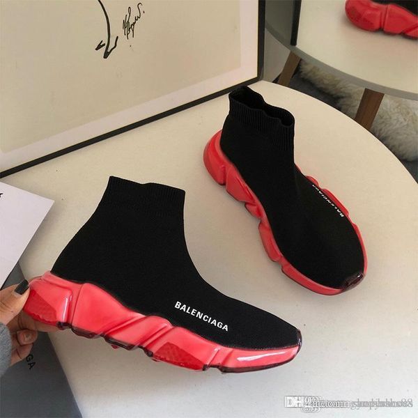 

2020 paris triple speed running sock boots trainer designer luxury high casual shoes men women fashion sneakers eur35-45, Black