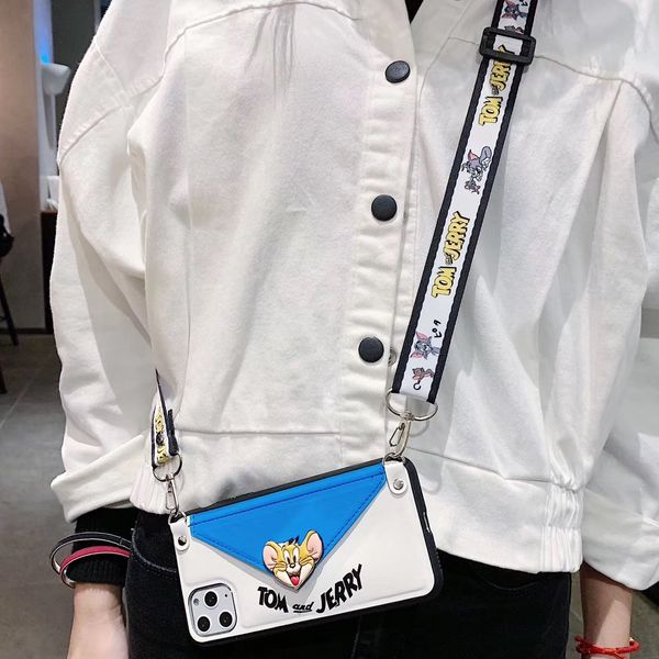 

Phone Case for IPhone 6/6p/6sp7/8/7p/8p/X/Xs/Xs Max IPhone 11 / 11pro Max Cat and Mouse Envelope with The Same Lanyard Various Styles