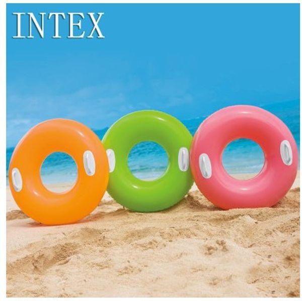 

intex-59258 swimming tube three colors mixed double handle swim ring children's swim ring, Red;blue