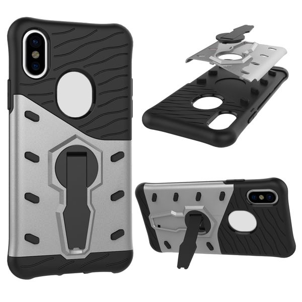 

двойной слой защитный чехол броня тпу + pc задняя крышка с подставкой для iphone x