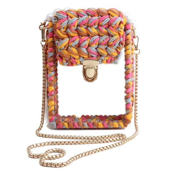 

2020 diy ручной работы акриловые бисером crossbody сумка женщины вечерние сумки леди прозрачный плечо сумки кошелек сумка клатчи женский