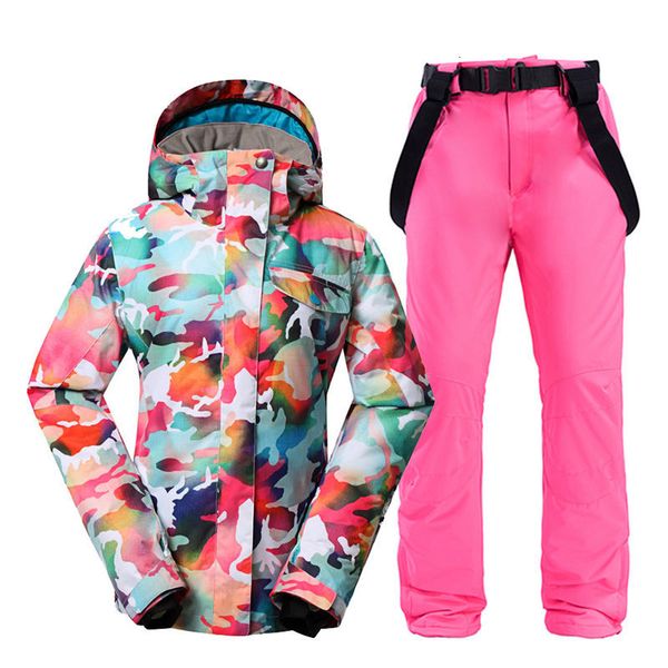 

female snowman snowflake suit outdoor sports suit windproof ski windproof snowflake and mink ski pants