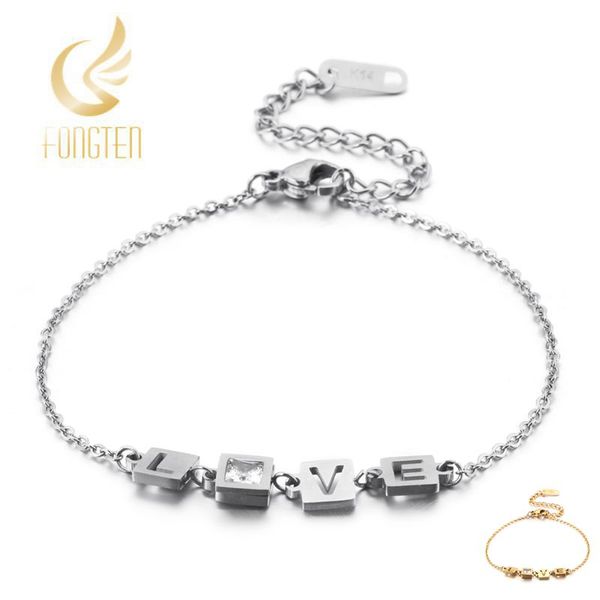 

stainless steel love chain bracelet for women girls, Black