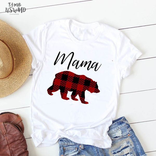 

t shirt women dinosaur flower cute plaid mama summer female camisa mujer graphic mother women print tees t shirt, White