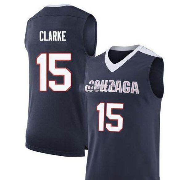 

custom xxs-6xl vintage men gonzaga bulldogs brandon clarke #15 basketball full embroidery size s-4xl or custom any name or number jersey, Black;red