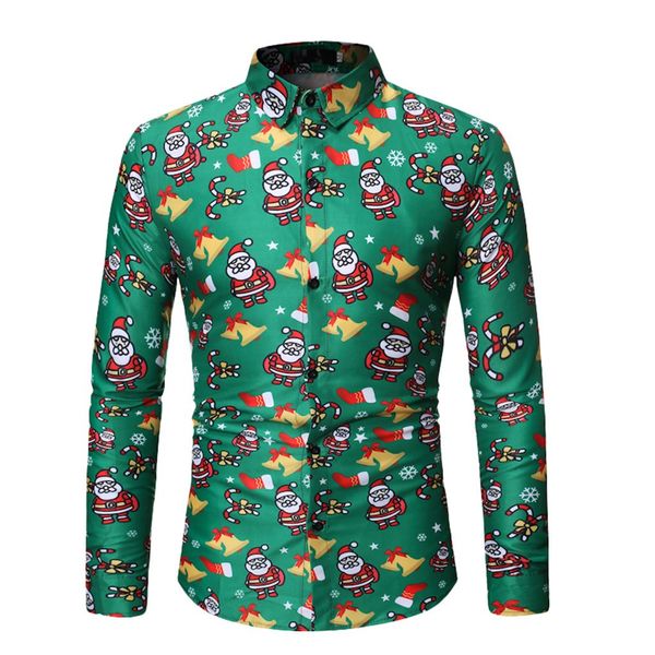 

men shirt christmas animal printed christmas blouse plus size hawaiian shirt camisa masculina 3xl streetwear chemise homme, White;black