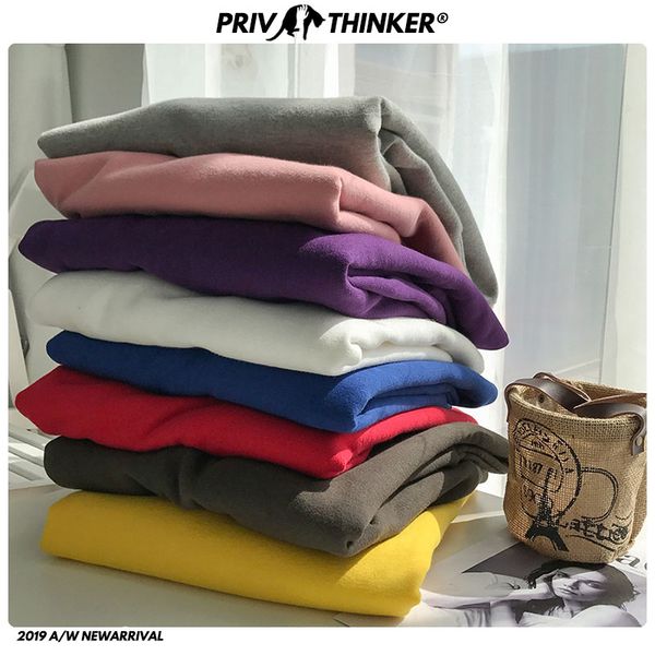 

privathinke 2019 solid sweatshirt streetwear men japanese casual loose cotton sweatshirts male hip hop hoodies sweatshirts, Black