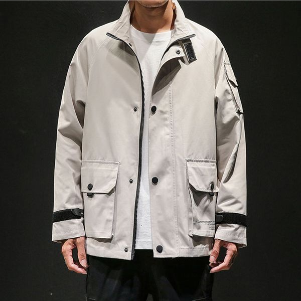 

2019 retrieve new casual jacket men multi -pocket men rigid hiphop jackets man tactical clothing mate m -5xl, Black;brown