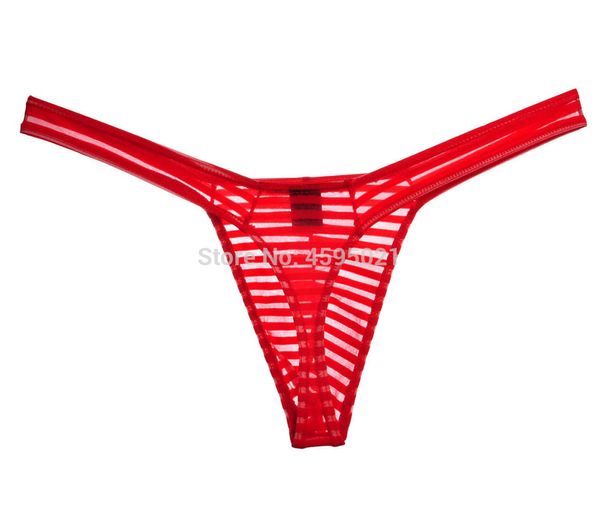 

Men Sheer Thong Mesh Stripe Jockstrap Solid Micro Sexy Mens T-back Underwear Male Stretchy G-string Tanga