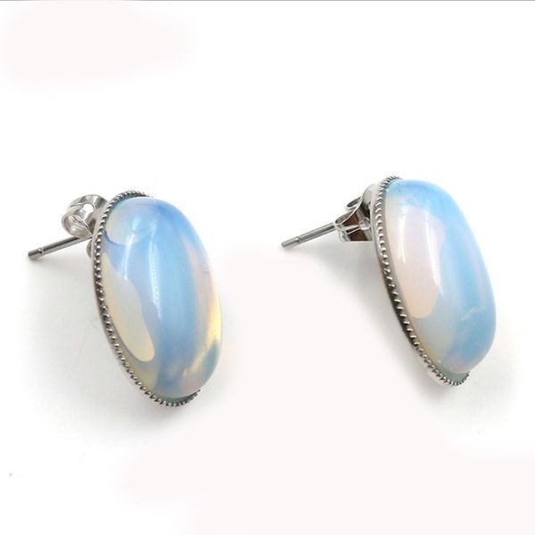 

10 pcs /lot christmas jewelry gift for women vintage natural rose quartz tiger eye amethyst stud earrings europe popular jewelry, Golden;silver