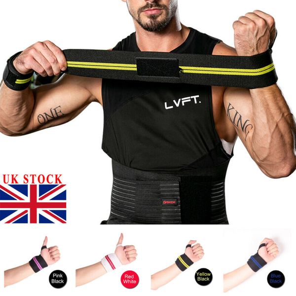 

1 pair adjustable wristband elastic wrist wraps bandages for weightlifting powerlifting breathable wrist support, Black;red