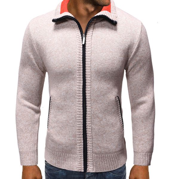 

men sweater men's zip cardigan sweater men's stand collar blusa moletom masculino men cardigan long sleeve clothes, White;black