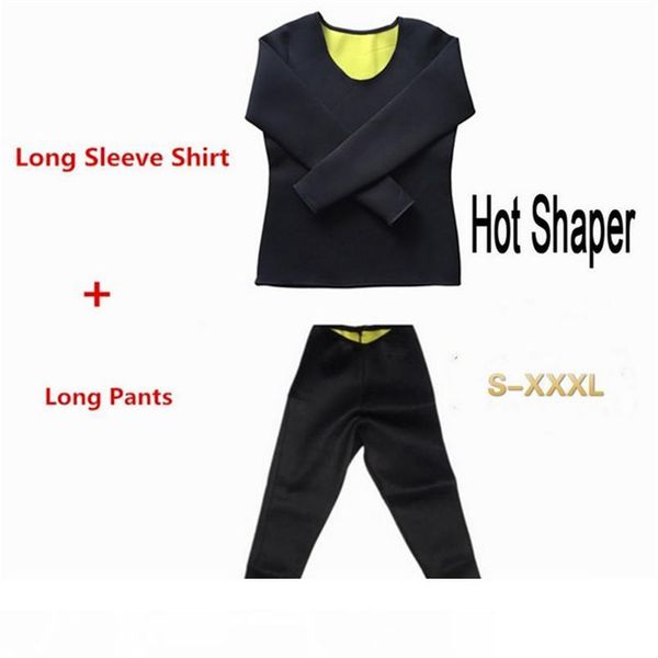 

neoprenelong sleeve + legging sweat sauna slimming women fitness tights tanks vest pants, Black;white