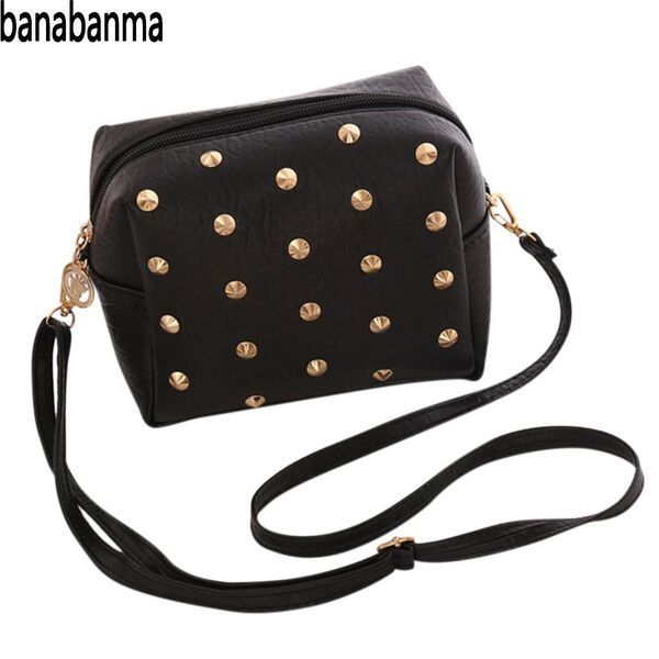 

banabanma women handbag gift fashion rivet trim antiwear pu satchel handbag single shoulder oblique cross bags for women 2018 40