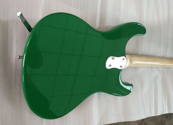 Ventures MOSSRITE Null (0) Bund Johnny Ramone Dunkelgrün E-Gitarre Bigs Tremolo-Saitenschmuck, schwarze P-90 Pickups, kleiner Punkt Inlay