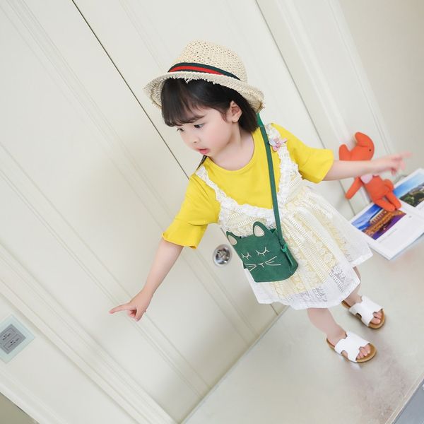 

baby kids girl sleeveless dress summer girls mesh dresses children clothes cotton princess dress outfits, Red;yellow