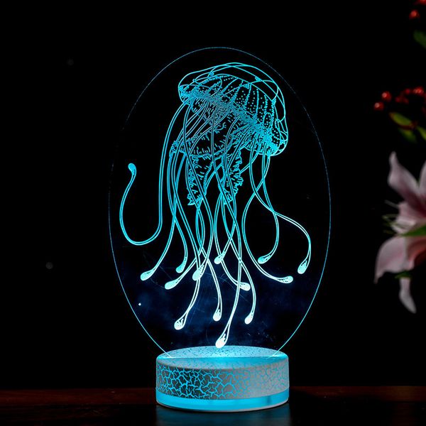 

creative acrylic jellyfish night led lamp charging baby led night light bedroom bedside christmas decorative baby lights