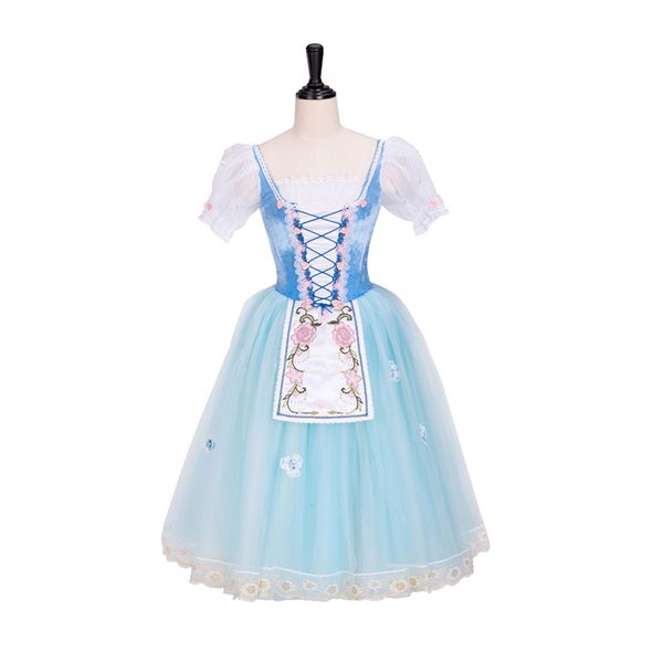 

new bly1299 girl's light blue dance romantic long giselle dress, Black;red
