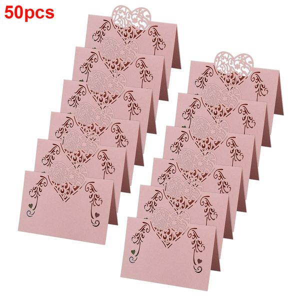 

50pcs christmas simple heart shape event diy decoupage party wedding table decoration name check-in celebration place card solid