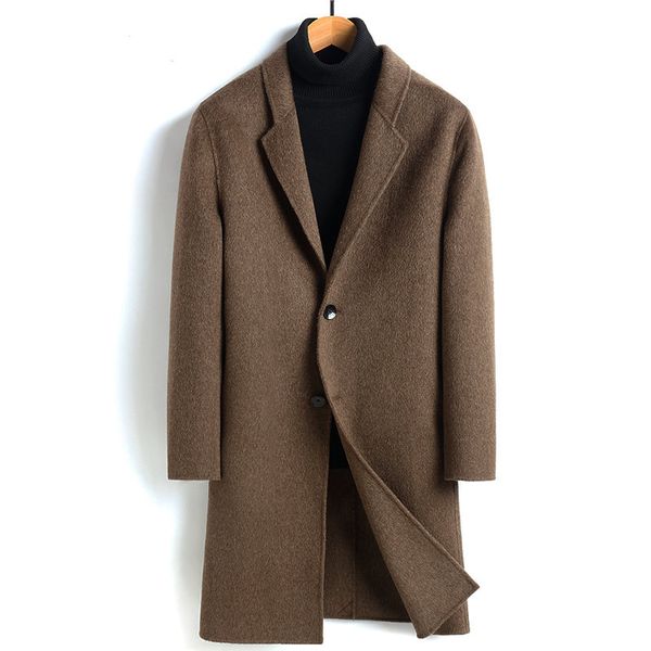 

double-faced wool coat cashmere long jacket mens coats and jackets overcoat men's windbreaker manteau homme 819 kj1476, Black