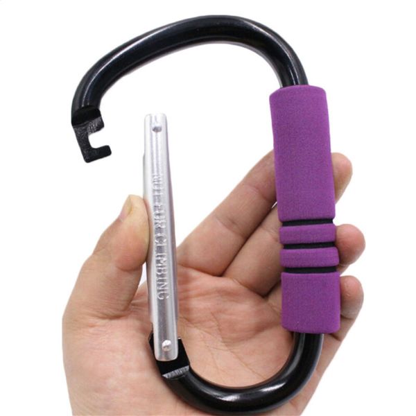 

large heavy duty aluminum alloy d hook carabiner key chain clip hiking camping