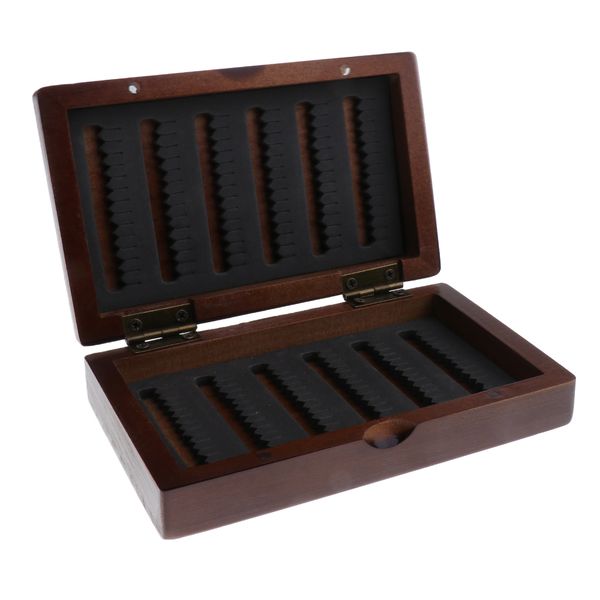 

wooden fly box slit foam insert fly fishing box flies fishing lures storage case container