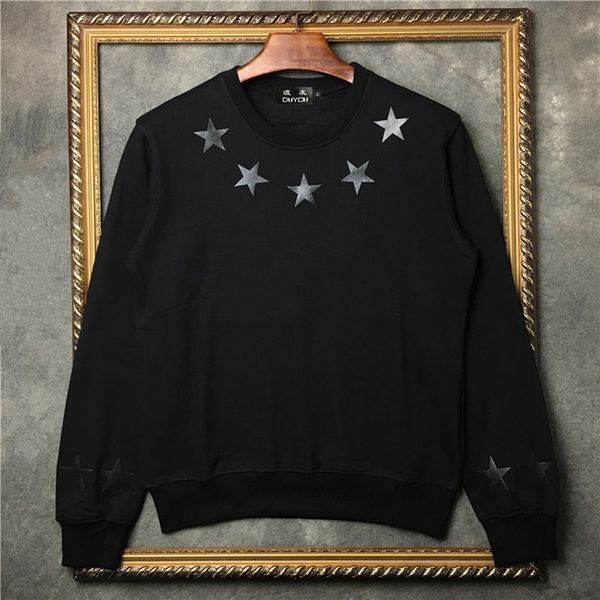 

duyou мужчины роскошный дизайнер флис с капюшоном толстовки хип-хоп повседневная толстовки уличная мода женщины толстовка dy5347, Black