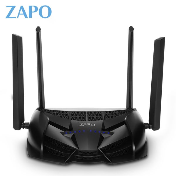 

zapo z - 2600 smart dual-band wifi wireless router 2.4 / 5ghz 2600m for gaming