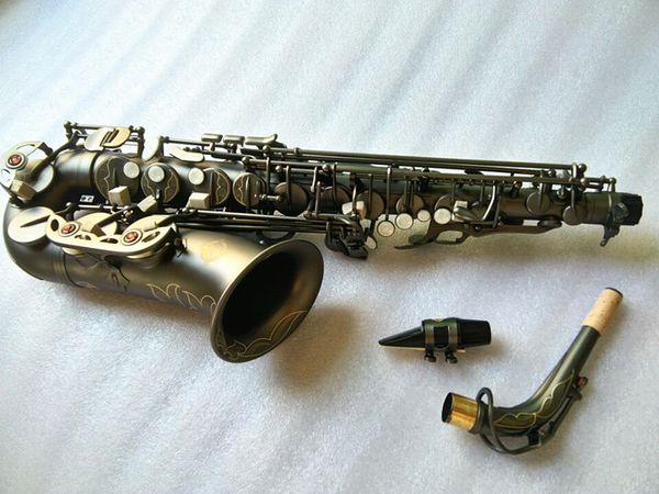 Nuovo di zecca Migliore qualità Sassofono contralto E-Flat Matte Black Sax Bocchino contralto Legatura Reed Neck Accessori per strumenti musicali