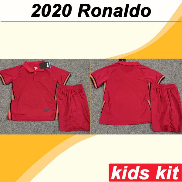 

2020 ronaldo kids kit soccer jerseys portugal silva j.moutinho home red football shirts andre gomes child uniforms camisetas de futebol, Black