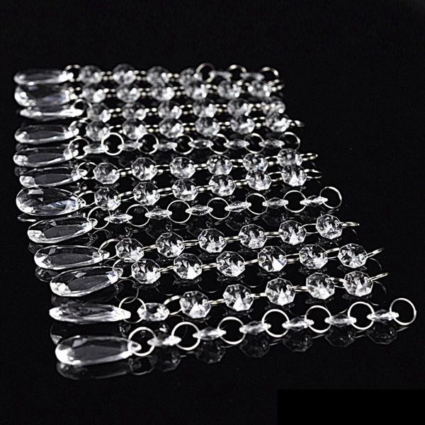 

100pcs 17.5cm string clear crystal beads curtain garland acrylic crystal clear bead wedding supply decor garland chandelier hanging