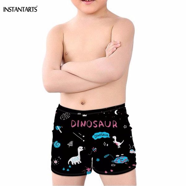 

instantarts 2019 new swimming trunks for kids boys cartoon animal dinosaur printing children summer swimwear bathing beach suits