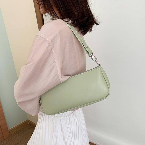 

women candy color handbags shoulder travel totes pu leather office ladies bags underarm package female purse clutch hot