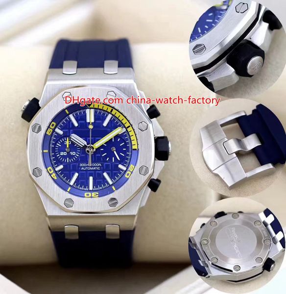 

12 style selling 42mm offshore 26703 26703st.oo.a070ca.01 rubber bands vk quartz chronograph working mens watch watches, Slivery;brown
