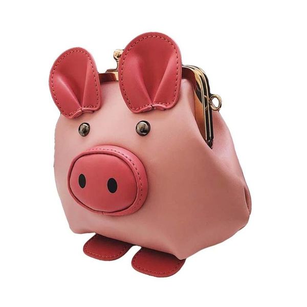 

cute women pig kiss lock faux leather crossbody shoulder bag phone cash holder large capacity can store your phone cosmetics