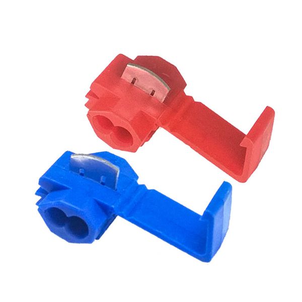 

10 pcs/lot lossless joint blue red quick connection clip wire crimp terminal terminals lip wire terminals 0.5mm-1.5